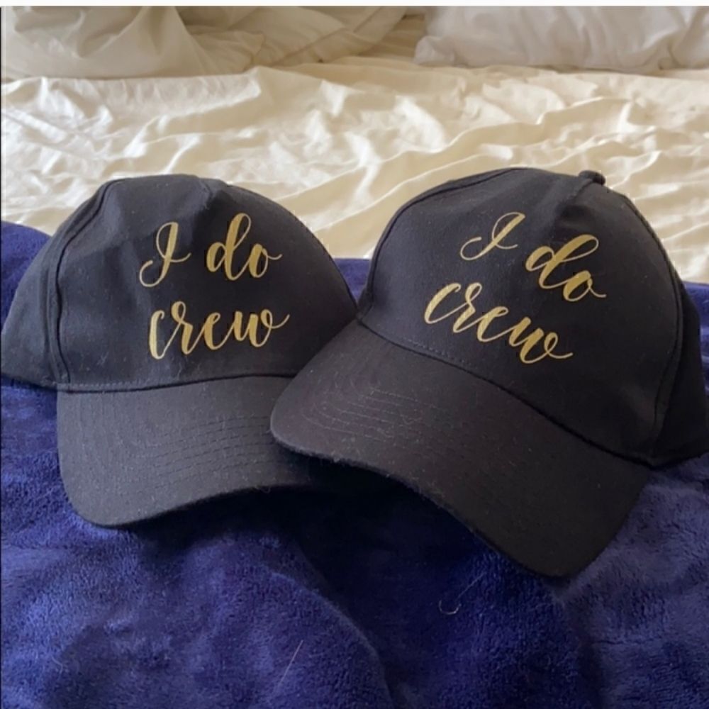 Baseball Caps  I DO CREW Set of 2 Black
